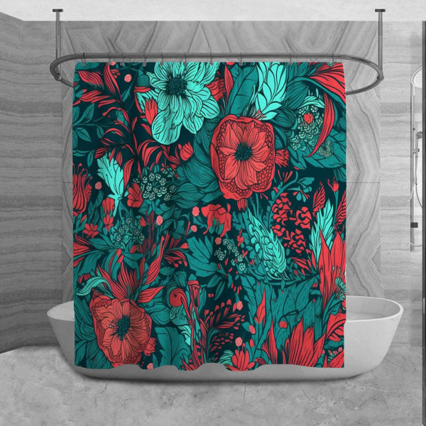 Red Barrel Studio® Allmon Floral Shower Curtain Wayfair